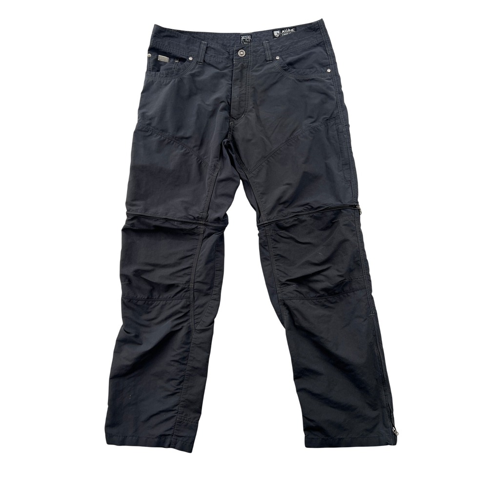 Kuhl Liberator Convertible Pants Mens 36x32 Dark Gray Stealth Zip Off Cargo Hike